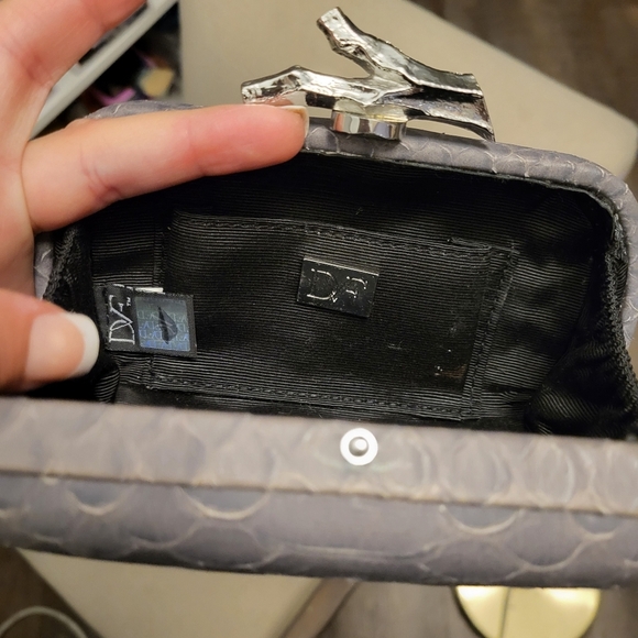 DVF Diane von Furstenberg Lytton Small Embossed Python Clutch - Picture 5 of 8